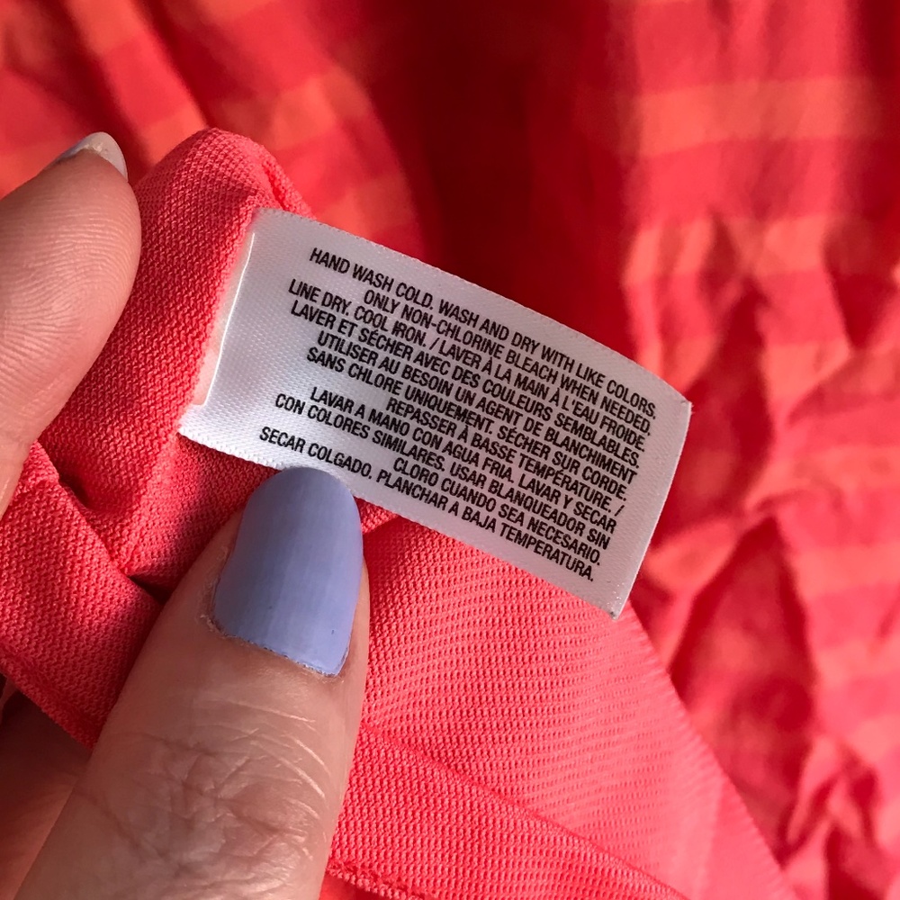 Old Navy Striped Neon Pink Orange Peach Dress XL - Picture 8 of 10